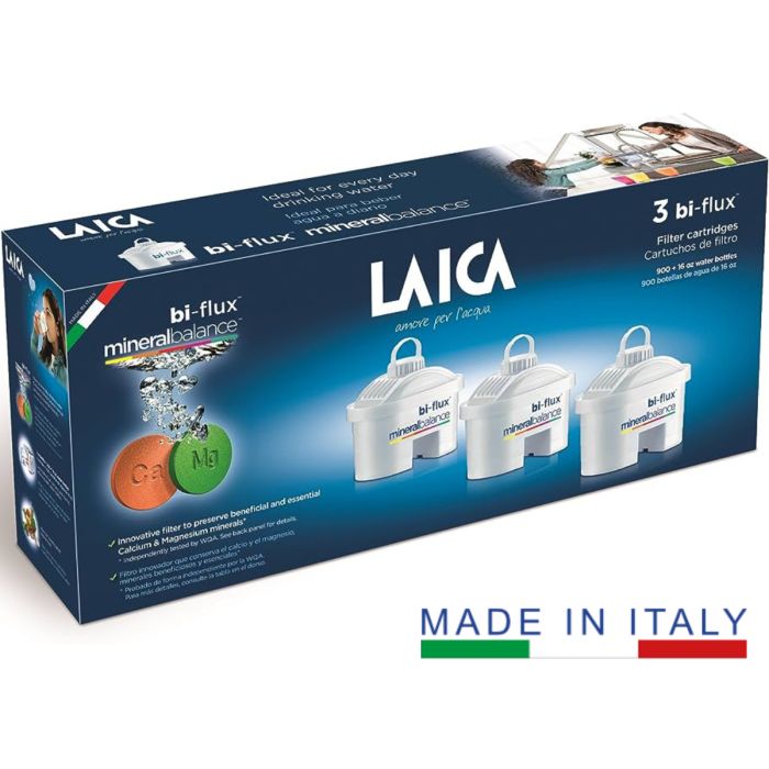 Laica M3M2A7ES150 filter (mineral balans) čuva prirodni balans mineralnih soli u vodi iz slavine, kao što su kalcijum i magnezijum.