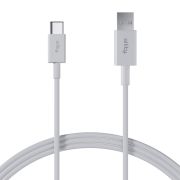 Allity AUC-01 USB-A na USB-C kabal 1,0 m 3A - Kvalitetan materijal i metalni konektori za prenos podataka i punjenje telefona. Bela boja kabla