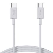 Allity AUC-03 USB-C na USB-C Kabal 1m 100W beli - Izdržljiv i  otporan koji se ne mrsi, sa metalnim konektorima,  za prenos podataka i punjenje uređaja