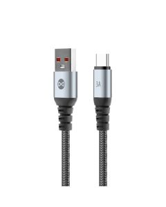 Forever Braix (USB-USB-C) 1m 3A kabal crni - Kvalietan materijal i metalni konektori za prenos podataka i punjenje telefona. 