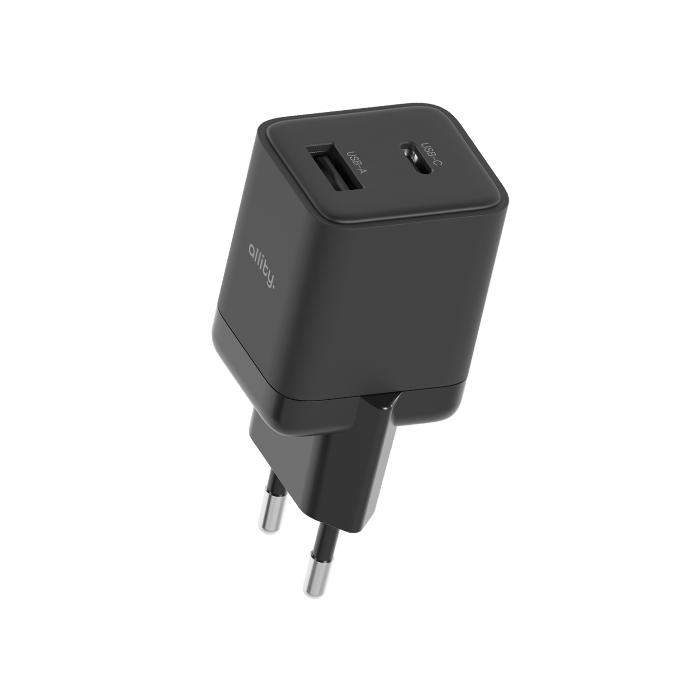 Allity ATC-01-30WAC GaN PD QC (USB-C-USB-A) 30W Punjač Crni