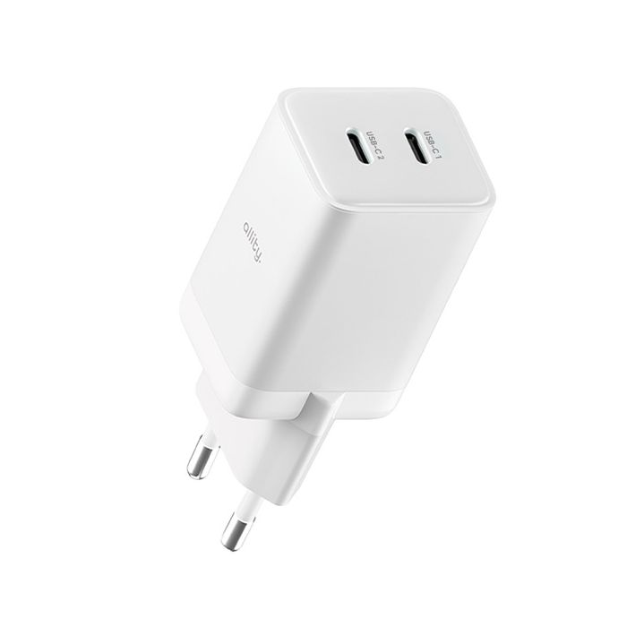 Allity ATC-01-45WCC GaN PD QC (2x USB-C) 45W Punjač beli