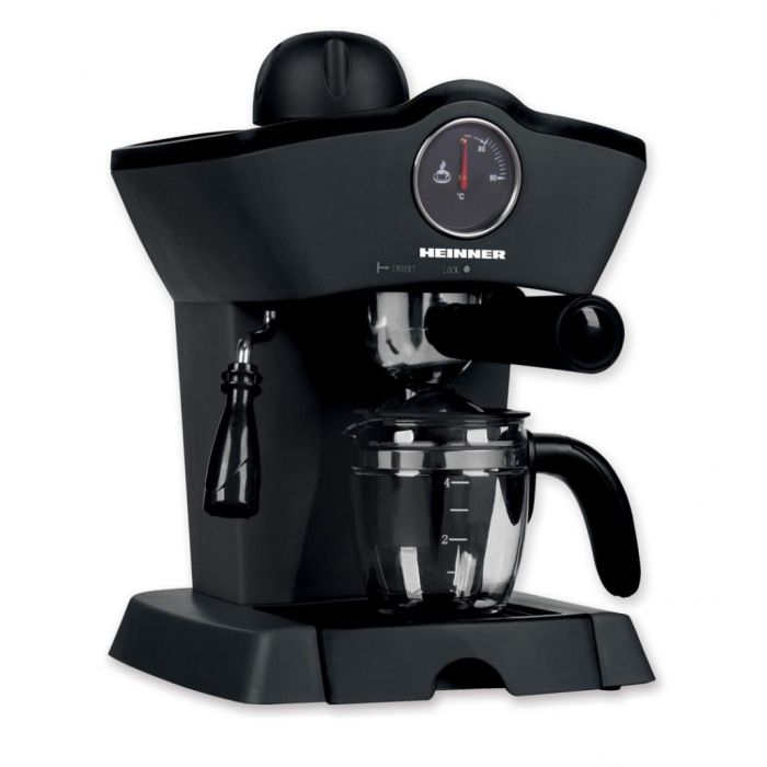 Heinner HEM-200BK Espresso aparat prelepog dizajna, snage 800 W, rezervoarom od 250 ml, pritisakom pumpe 3,5 bara...za ukusnu espresso ili kapućino kafu. 