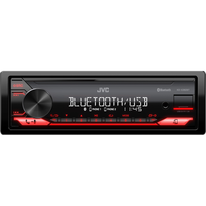 JVC KD-X282BT Auto radio snage 4 x 50W , Bluetooth tehnologijom povezivanja i AUX i USB ulazom preko koga možete puniti vaš mobilni telefon.