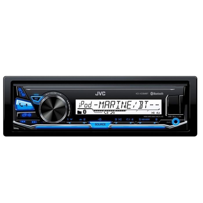 JVC KD-X33MBT Auto radio dizajniran za plovila. Jednostavno povežite Vaš iPhone/Android telefon putem USB-a ili putem automatske Bluetooth konekcije. 