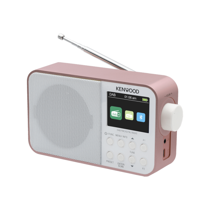 Kenwood CR-M30DAB-R Radio plejer sa DAB+ i FM Tjunerom, bluetooth-om, funkcijom sata sa alarmom....integrisanom punjivom baterija od 2000 mAh.