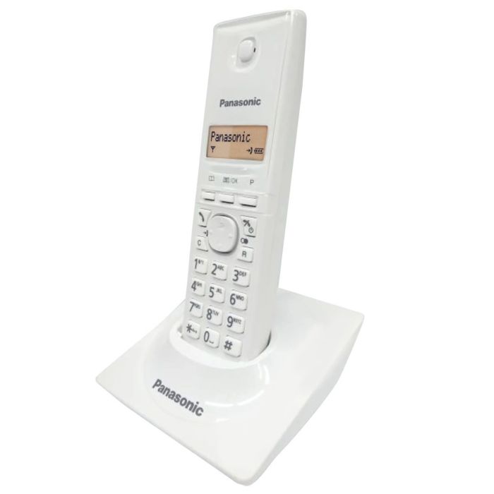 Panasonic KX-TG1711FXW Bežični telefon sa narandžasto osvetljenim alfanumeričkim displejem i plastikom sa specijalnim premazom "bez otisaka prstiju".