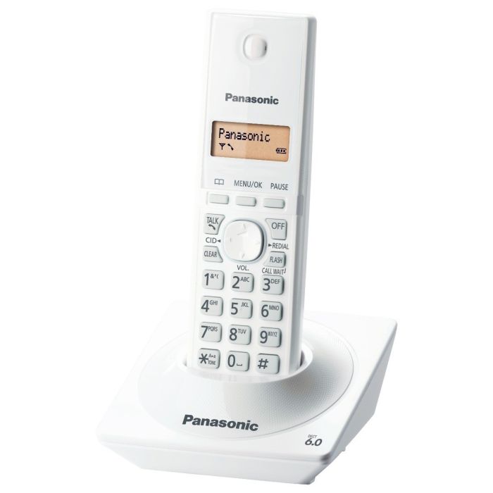 Panasonic KX-TG1711FXW Bežični telefon sa narandžasto osvetljenim alfanumeričkim displejem i plastikom sa specijalnim premazom "bez otisaka prstiju".