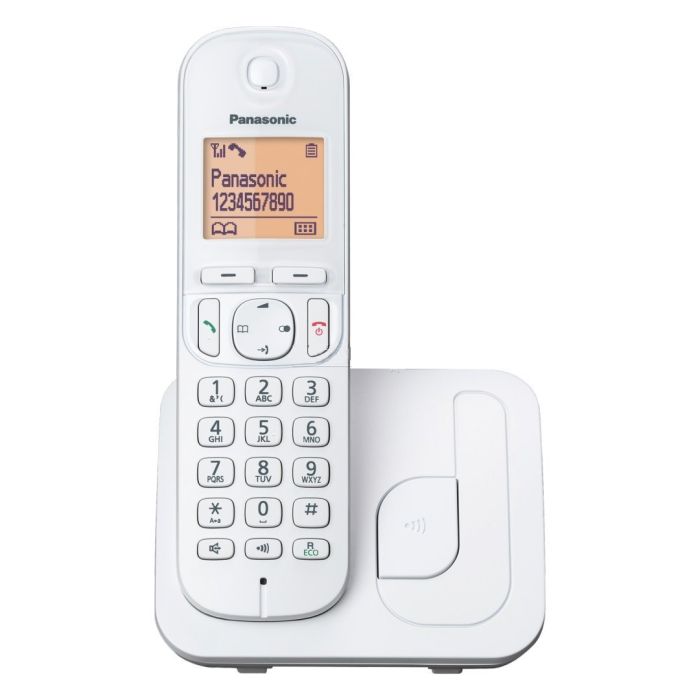 Panasonic KX-TGC210FXW Bežični telefon DECT/GAP sa narandžasto osvetljenim grafičkim displejem od 1.6 inča i tehnologijom smanjenog zračenja ECO dect.