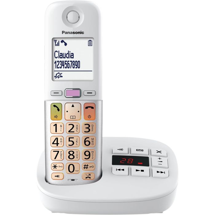 Panasonic KX-TGU430EXW Bežični telefon sa sekretaricom ekranom od 2,1 inča (5,3 cm), Identifikacijom poziva i tasterom za blokiranje neželjenih poziva. 