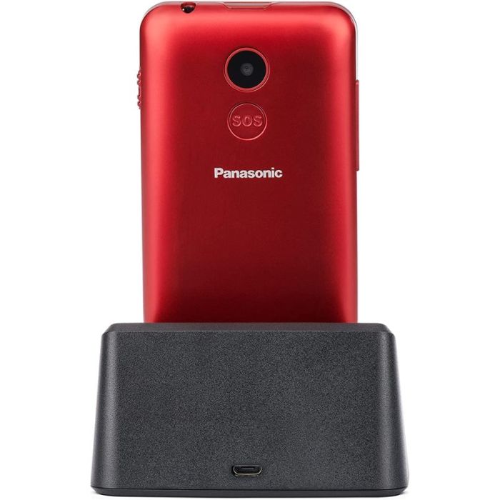 Panasonic KX-TU155EXRN Mobilni telefon sa SOS tasterom, 2,4-inčni ekranom za lako čitanje i prektičnim postoljem za punjenje uređaja. 