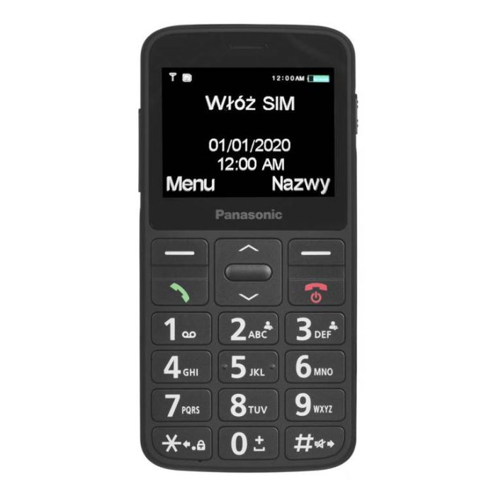 Panasonic KX-TU160EXB Mobilni telefon za starije, sa SOS tasterom, 2,4-inčni ekranom za lako čitanje, velikim osvetljenim tasterima za lako rukovanje