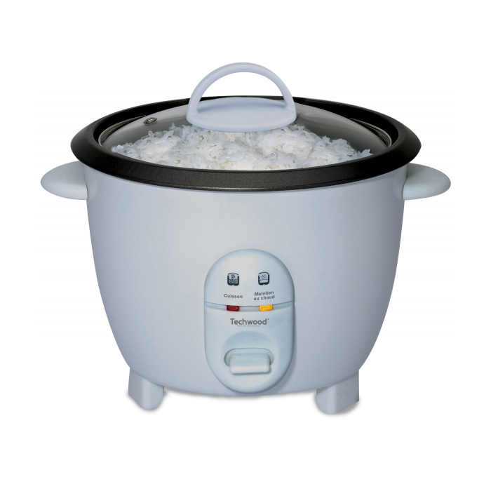 Techwood TCR-102 Aparat za kuvanje pirinča kapaciteta 1 litar - Uklonjiva posuda sa nelepljivim premazom i staklenim poklopcem. 