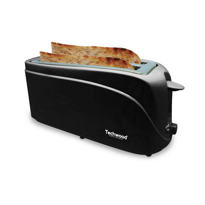 Techwood TGP-506 Toster snage 1300 W sa 2 dugačka, široka otvora za hleb ili baget pogodan za pečenje i tankih i debelih parčića.