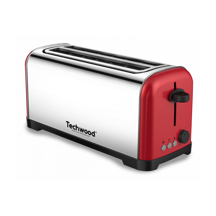 Techwood TGPI-4025 Toster snage 1400 W 2 dugačka, široka otvora za hleb ili baget pogodan za pečenje i tankih i debelih parčića.
