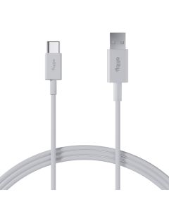 Allity AUC-01 USB-A na USB-C kabal 1,0 m 3A - Kvalitetan materijal i metalni konektori za prenos podataka i punjenje telefona. Bela boja kabla