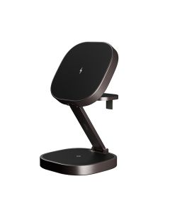 Allity AWC-220-25WMS Bežični punjač 25W 3u1 - Brzo induktivno punjenje od 25W. Sklopivi stalak za telefon napravljen od izdržljivog aluminijuma