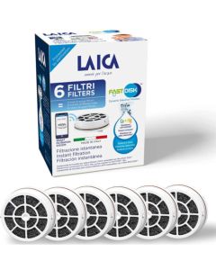 Laica FD06A Fast disk filter. Zamanski filter sa aktivnim ugljem za boce za filtriranje, sa 6 filtera u pakovanju imate do 720 litara prečišćene vode .