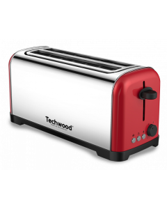 Techwood TGPI-4025 Toster snage 1400 W 2 dugačka, široka otvora za hleb ili baget pogodan za pečenje i tankih i debelih parčića.