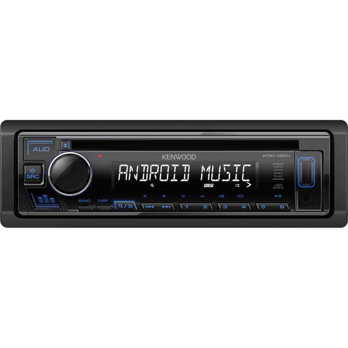 Kenwood KDC-130UB Auto radio snage 4x50W sa prednjom pločom koja se skida, USB konektorom, kompatibilan sa iOS i Android uredajima, LCD displejom itd.