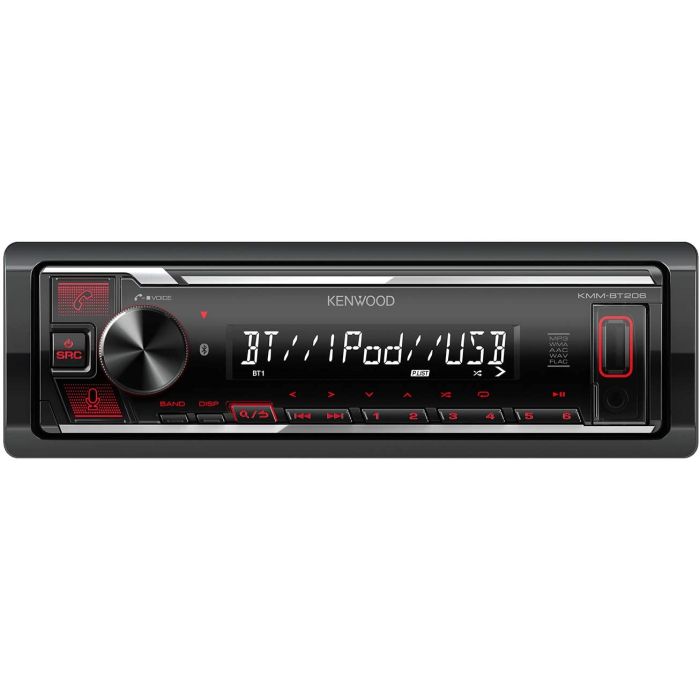 Kenwood KMM-BT206 Auto radio sa ugrađenim Bluetooth-om i USB konektorom, kompatibilan sa iOS i Android uređajima, LCD displejom itd.