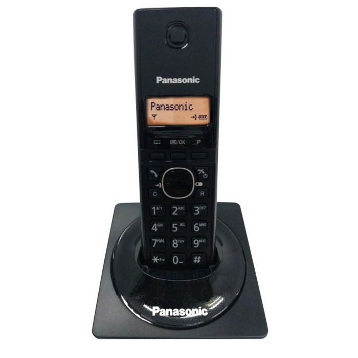 Panasonic KX-TG1711FXB Bežični telefon sa narandžasto osvetljenim alfanumeričkim displejem i plastikom sa specijalnim premazom "bez otisaka prstiju".