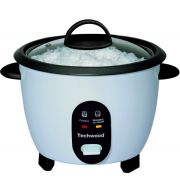 Techwood TCR-256 Aparat za kuvanje pirinča snage 900W - Uklonjiva posuda sa nelepljivim premazom, stakleni poklopac i izolovane ručke. 