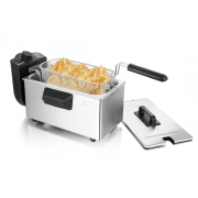 Techwood TFR-304 Friteza kapaciteta 3l i snage 2000W sa kućištem od nerđajućeg čelika, jednostavna za upotrebu i prženje na stari dobri način. 