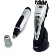 Techwood TTN-980 Trimer set - Bežični trimer za kosu i bradu i Trimer za nos koji radi na baterije, tako da možete "odraditi" kompletno sređivanje kod kuće.  