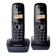 Panasonic KX-TG1612FXH Bežični telefon Set od 2 slušalice, 1 baze i 1 punjača sa osvetljenim displejem, identifikacijom poziva i površinom otpornom na otiske prstiju.